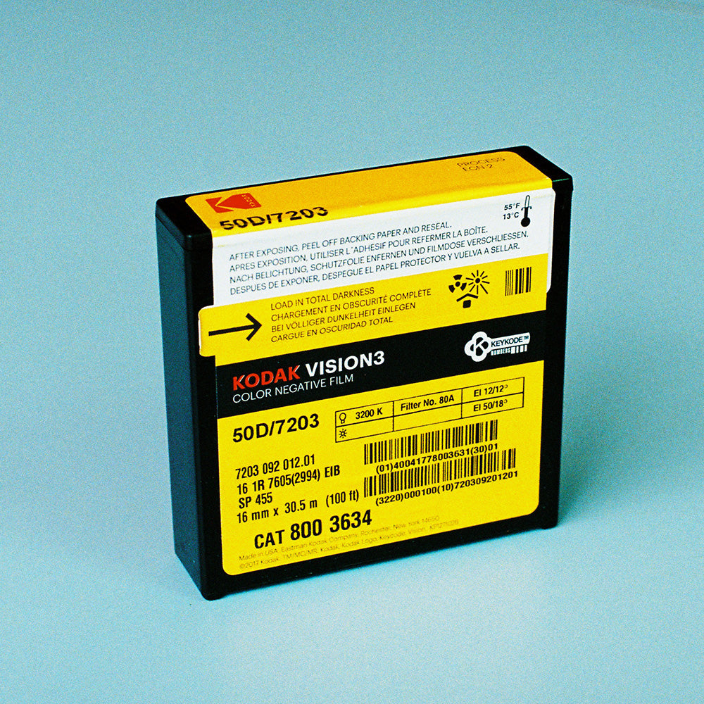 Kodak Vision3 50D #7203 100ft 16mm Film