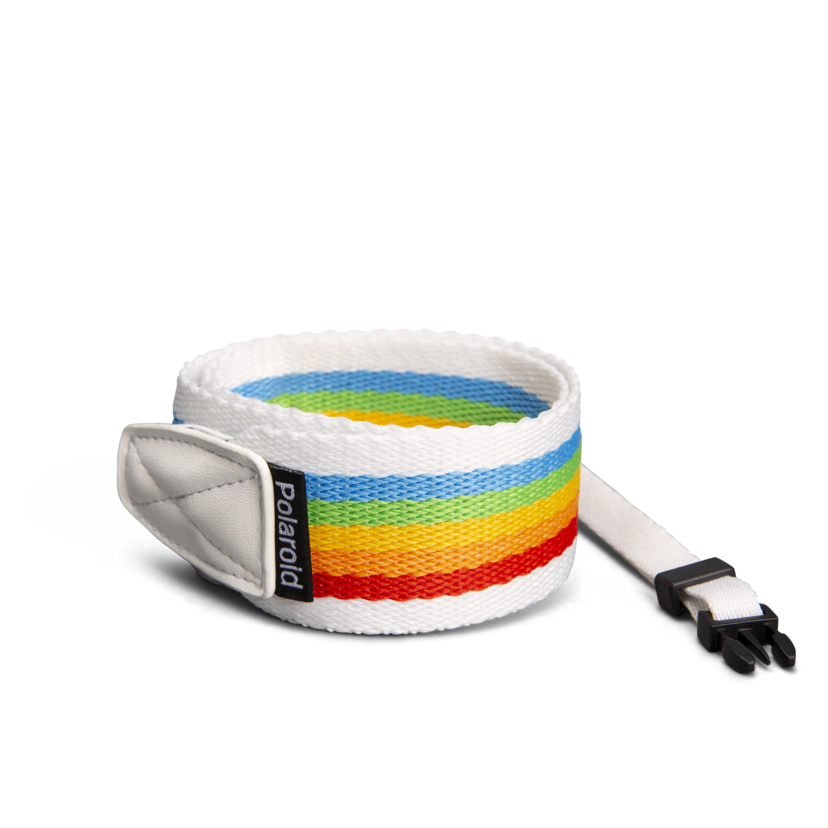 Polaroid Flat Camera Strap - White Rainbow