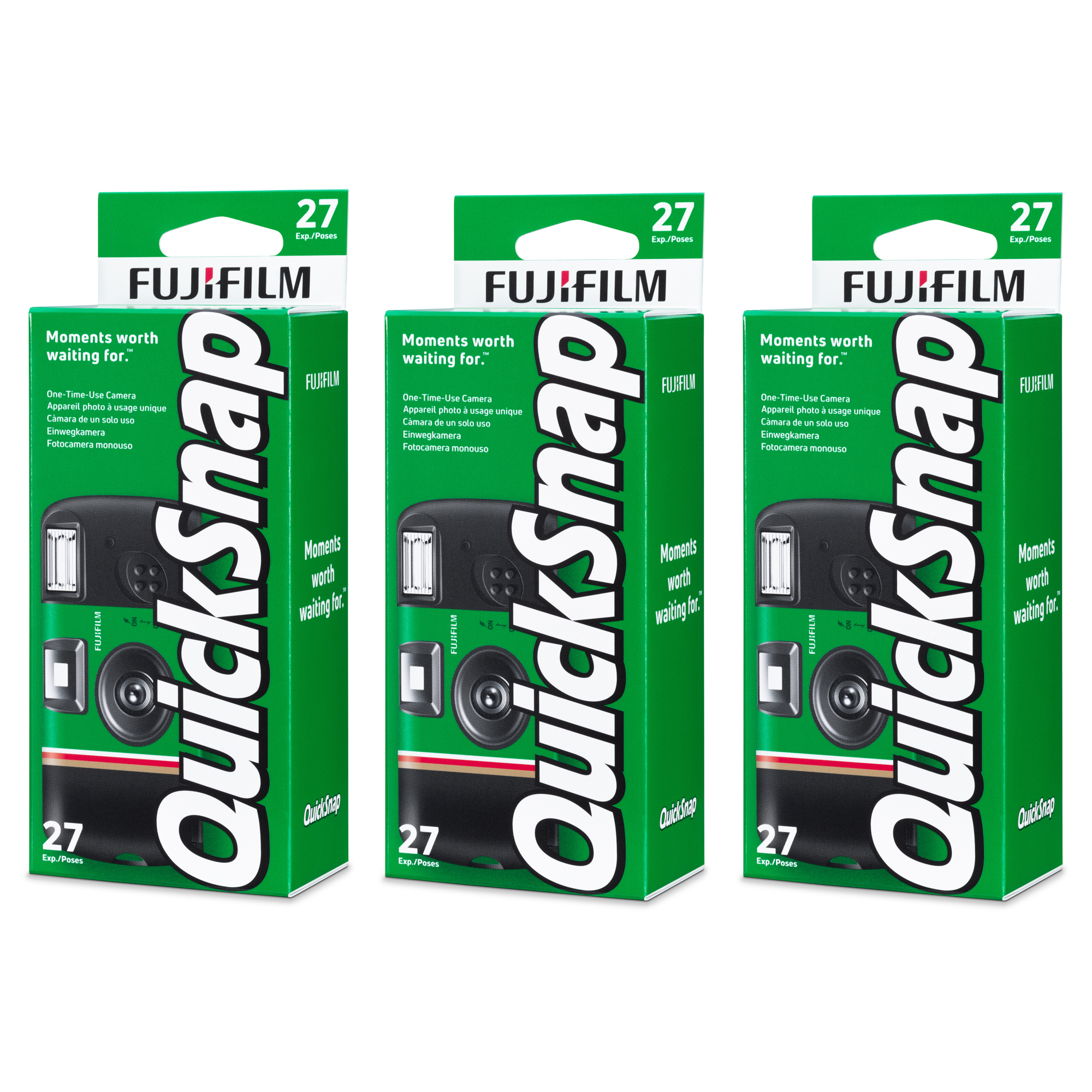 Quicksnap Flash 400 Disposable Camera - 3 PACK