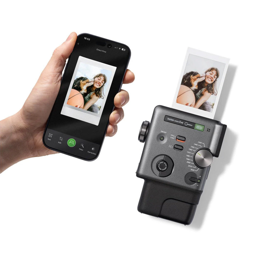 Fujifilm Instax Mini Evo Cinema Hybrid Instant Camera - Black