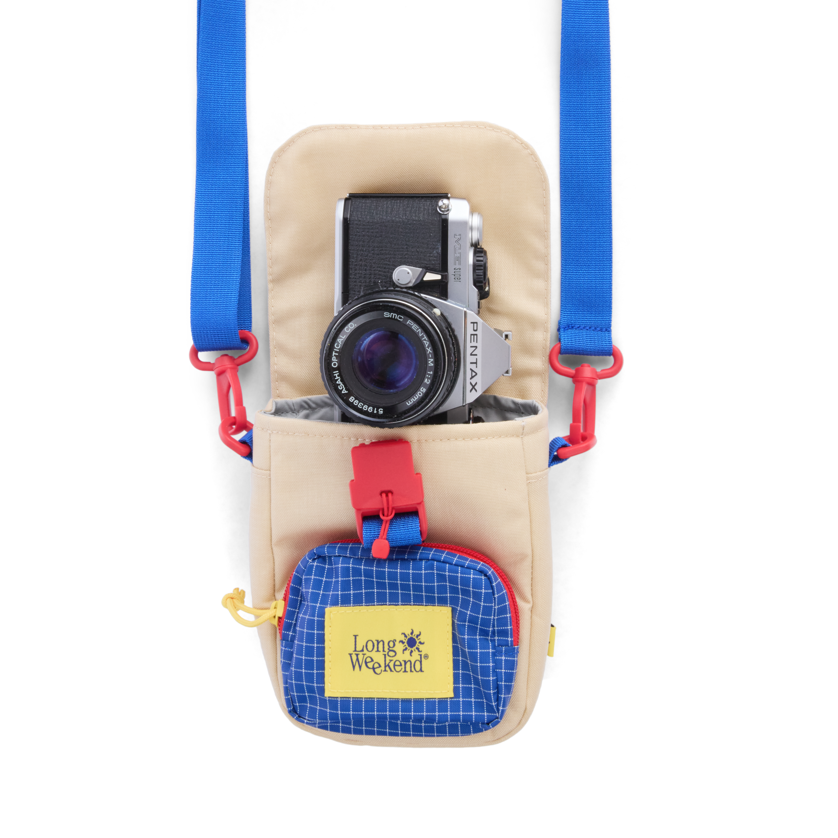 Long Weekend Crossbody Camera Pouch - Crème Multi