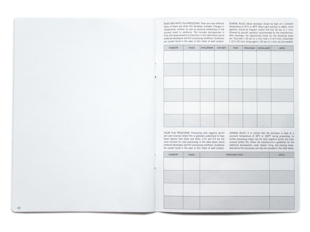 Analogbook Notebook - Darkroom Processing